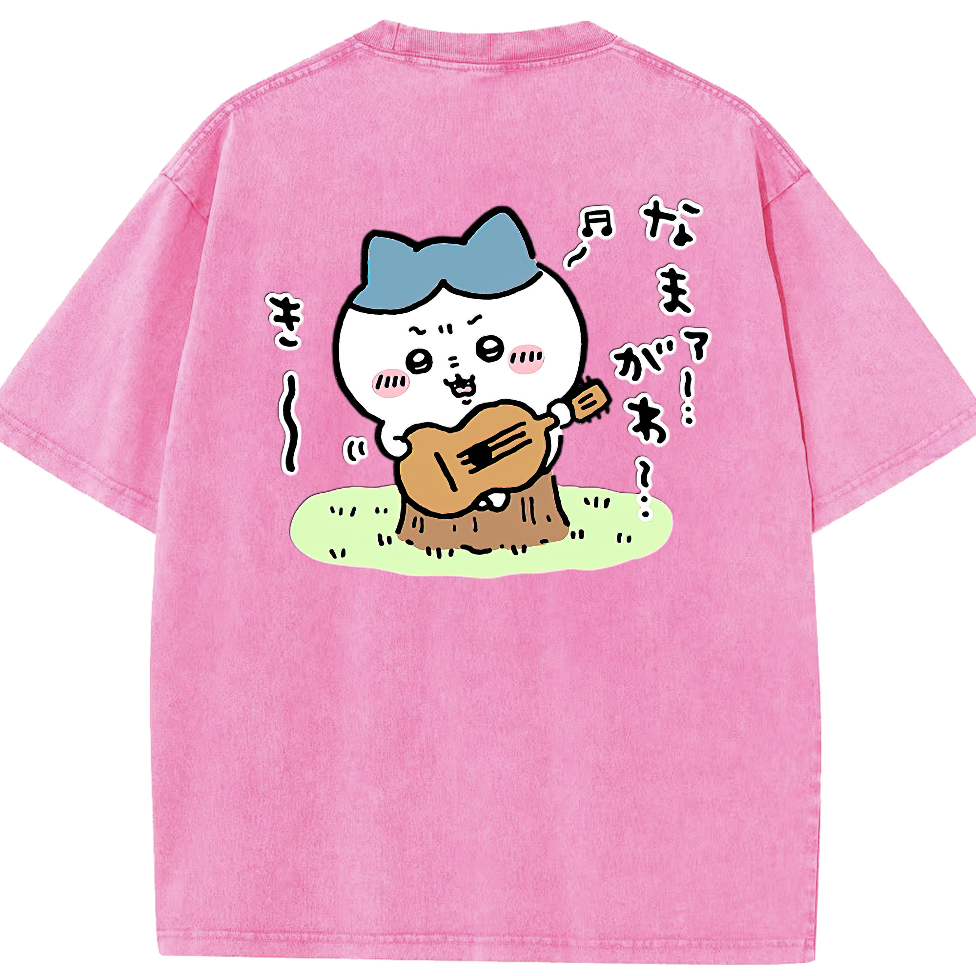 （画像用） ちいかわ ハチワレ Chii-kawa hachiware 綿100% ヴィンテージ風 半袖Tシャツ（背面プリント）